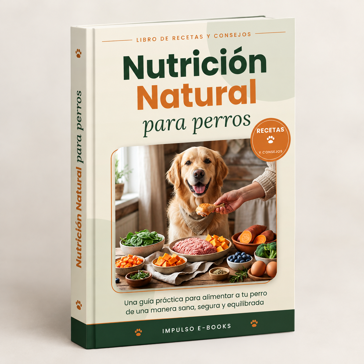 Mockup de Nutrición Natural para Perros de Impulso Ebooks